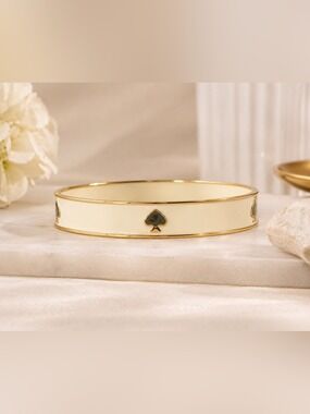 Kate Spade Cream & Gold Enamel Spade Bangle Bracelet
